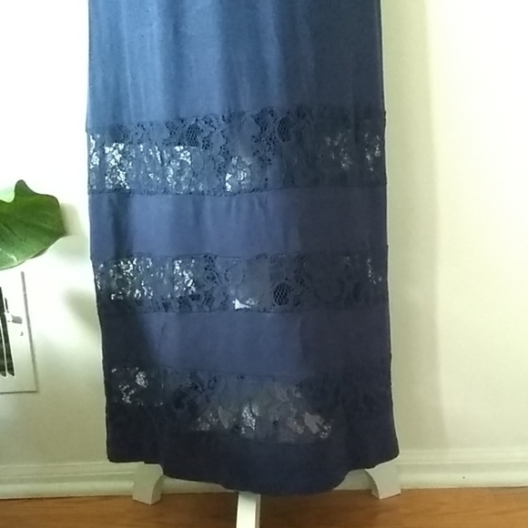 NY Collection navy blue maxi-dress long - Picture 3 of 6